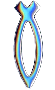 Наклейка объемная Рыбка серебро-радужная (17x6см) супер большая