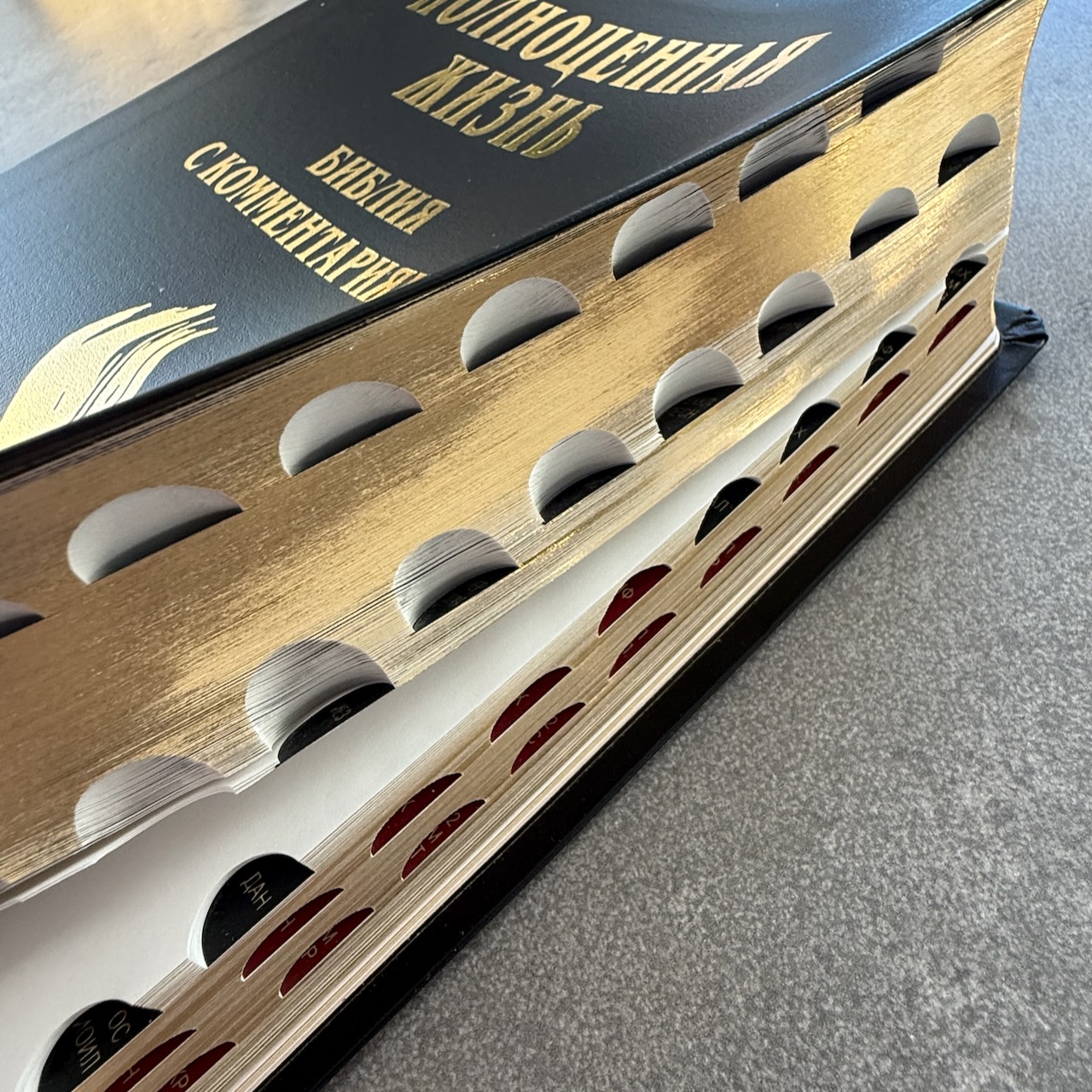 Библия с комментариями "Полноценная жизнь" 065TI, код 25065-14, кожаный переплет, две закладки, цвет черный гладкий, цветные карты