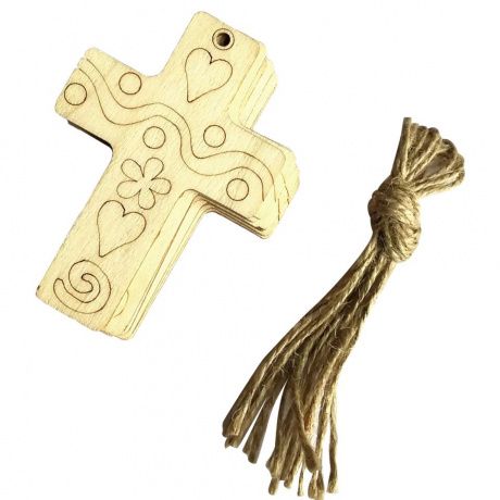 Подвеска-сувенир для раскрашивания "Крест деревянный", размер 6,4*9,1 см