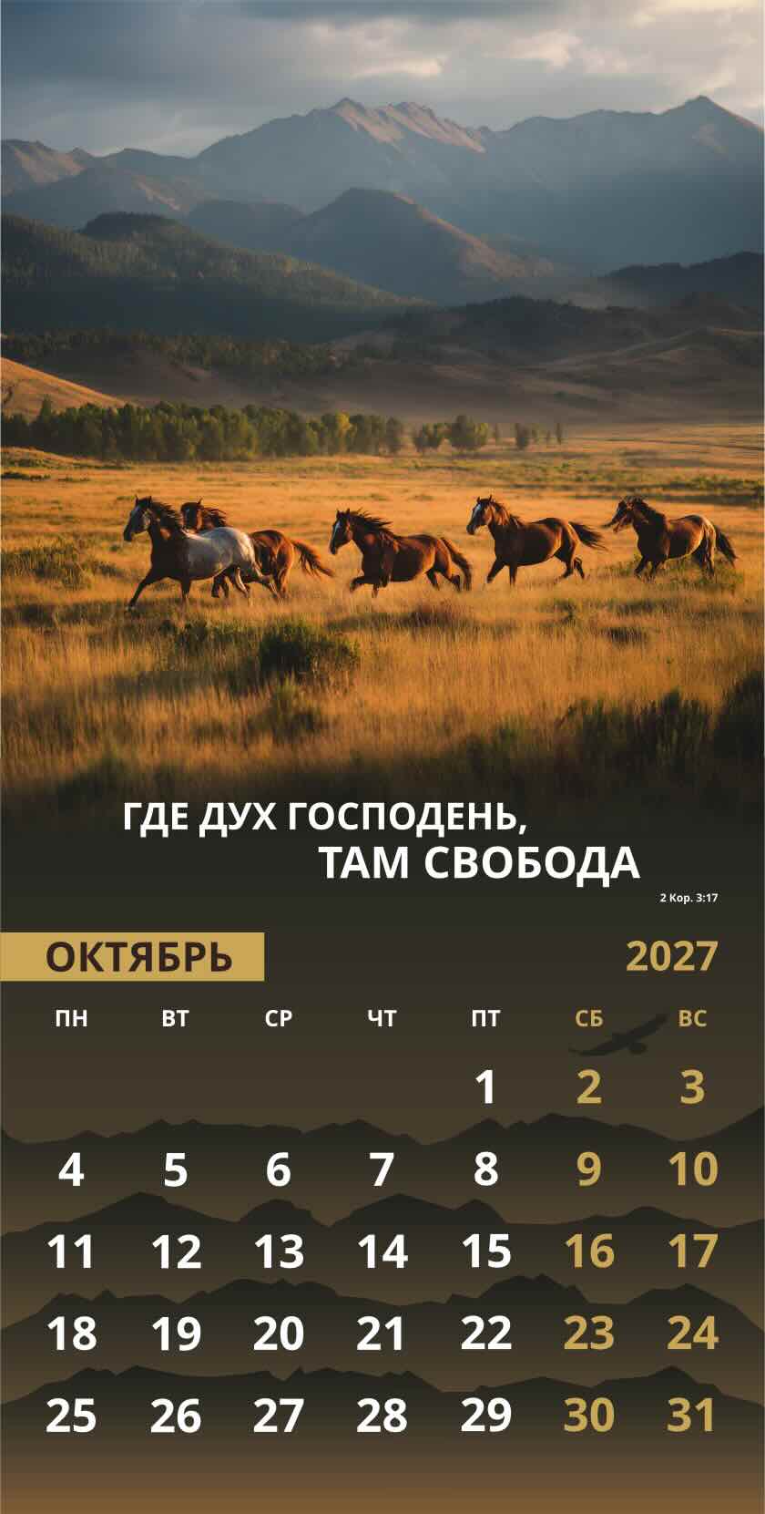 Календарь перекидной на скобе Мужской "Достигая цели" на 29*29 см на 2027 (планер) на 12 листах
