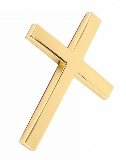 Наклейка на машину металл Крест цвет золото, размер 6,5*4 ,7 см