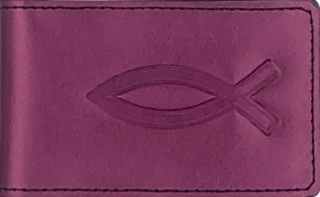Визитница, подходит для банковских и скидочных карт  (натуральная кожа),  термо штамп РЫБКА, можно использовать для банковских карт и проездных,  размер 11,7*6,7 см, цвет фиолетовый металлик