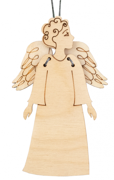 Подвеска-сувенир для раскрашивания "Ангел", крылья двигаются, размер 6,8*11 см, сборная модель