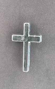 Значок "Крест" металлический , цвет "серебро"