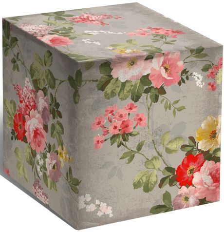 Подарочная цветная коробка для кружки "Цветы-Пионы-Винтаж"