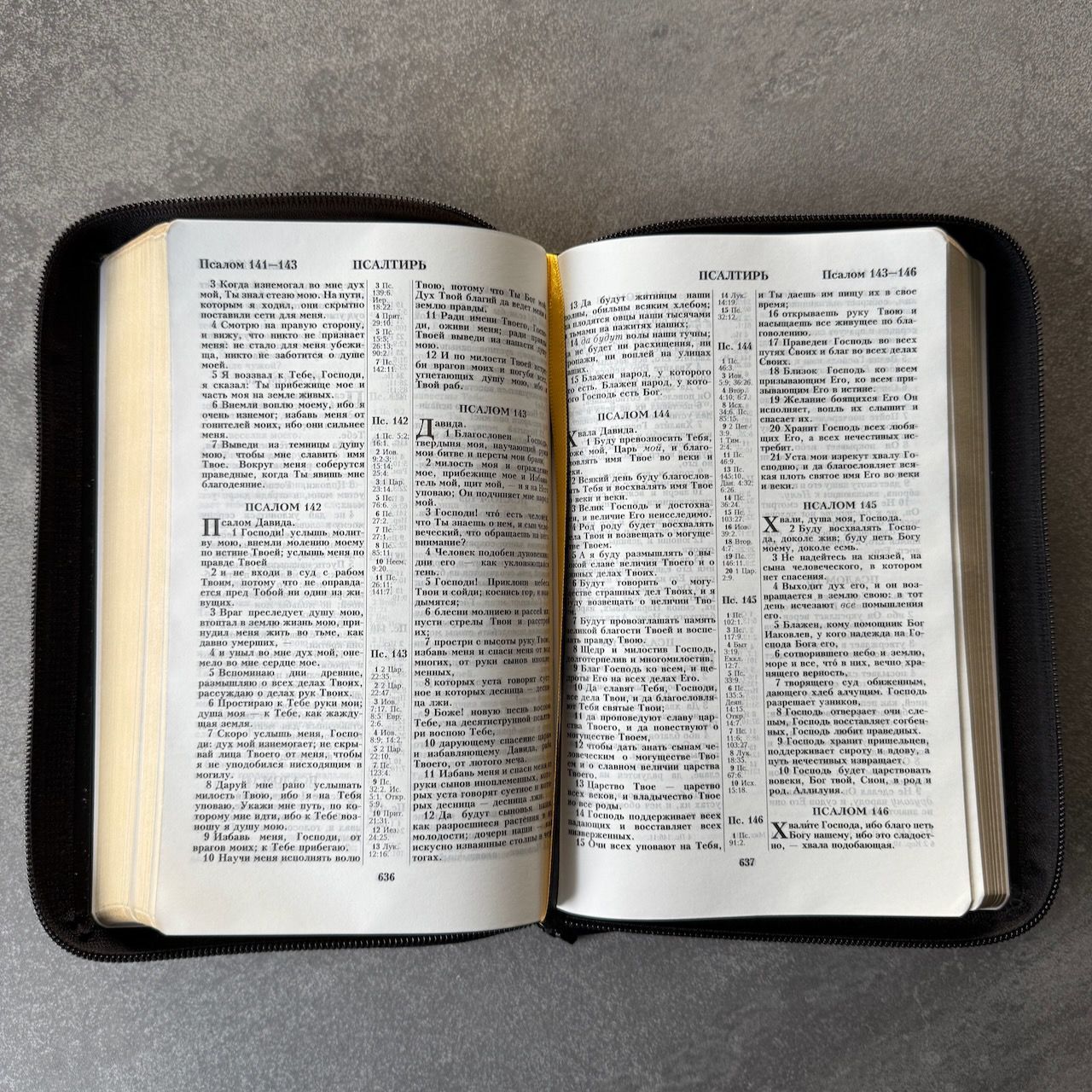 Библия 055z код 26055-8 кожаный переплет на молнии, цвет черный матовый пятнистый, дизайн золотой лев, средний формат, 143*220 мм