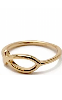 Кольцо с Рыбкой, материал сталь, 17 размер, цвет "золото"