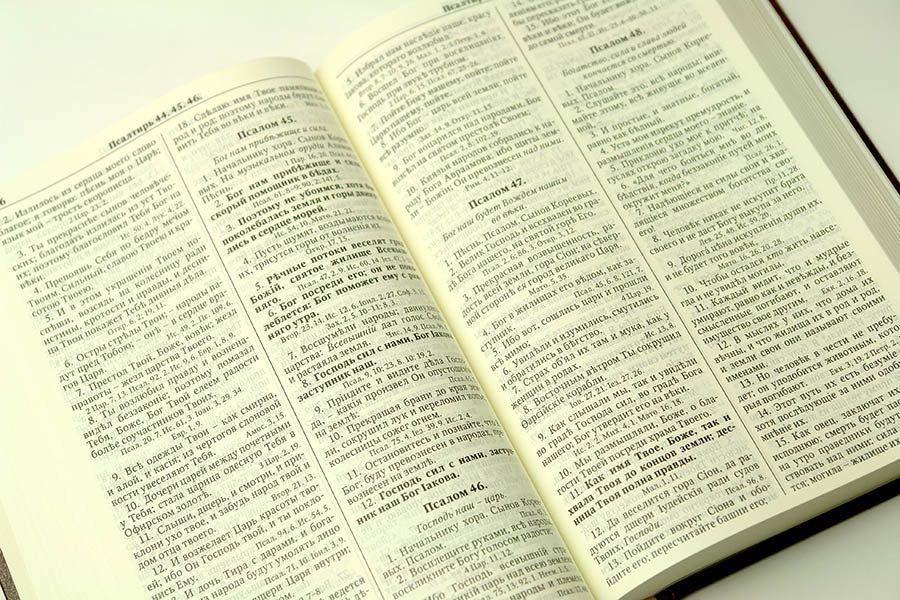 Библия Геце "с оливковой ветвью" 063 формат  (145*215 мм), чуть больше среднего  (прошитая), цвет коричневый, переплет из искусственной кожи, золотые страницы, закладка, код 1165