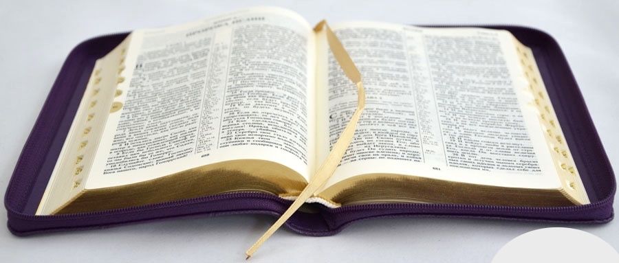 Библия 055 zti код 11544  переплет из эко кожи на молнии с индексами, двуфактурная:  крокодило-фиолетовая,золотая надпись "Библия", золотой обрез, средний формат, 135*185 мм, хороший шрифт)