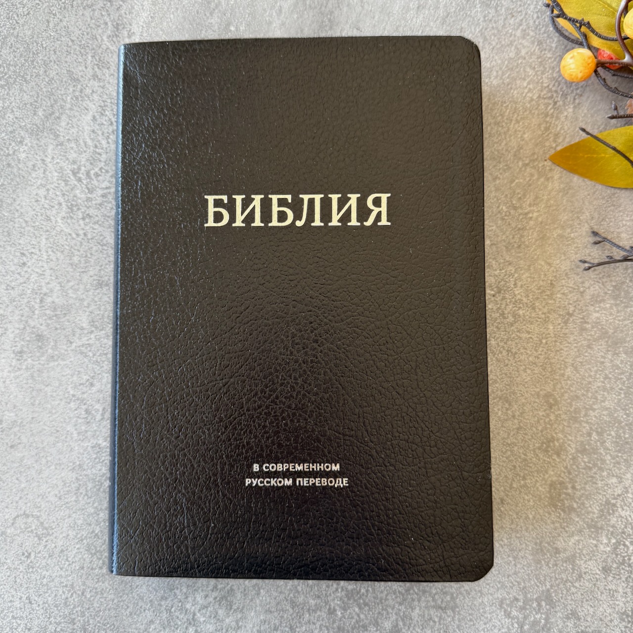 Библия в современном русском переводе 061. под редакцией Кулакова. Кожаный переплет, серебряные страницы, цвет темно-синий