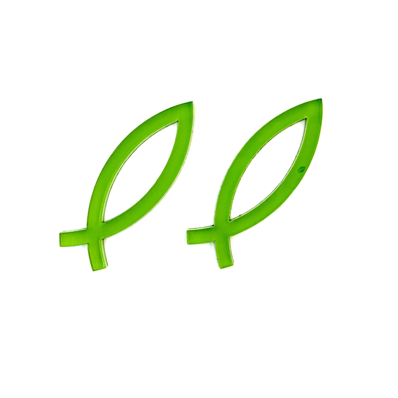 Наклейка "Рыбка" пластик 4,5*1,5 см, толщина 3мм, цвет салатовый