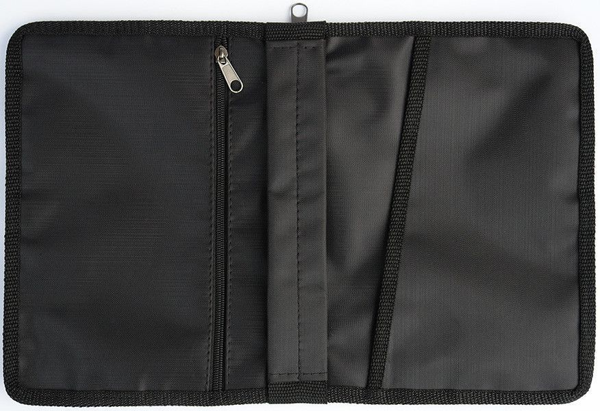 Чехол-сумка с ручкой на молнии для библии из гидронейлона цвет черный, размер 15*22,2  см.  Для библии 047-048 формата (13,7х20 см)