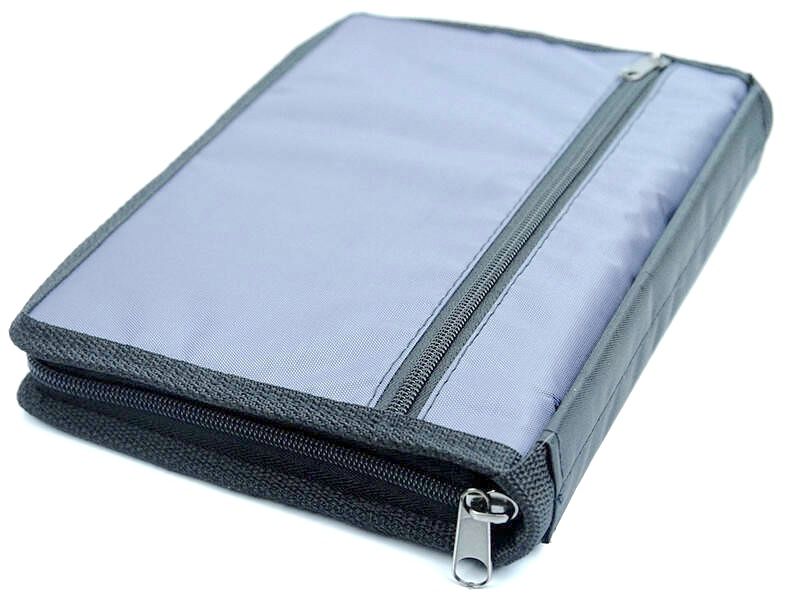 Чехол-сумка с ручкой на молнии для библии из гидронейлона цвет светло-синий, размер 14,4*22 см.  Для библии 051-053 формата (14х20см)