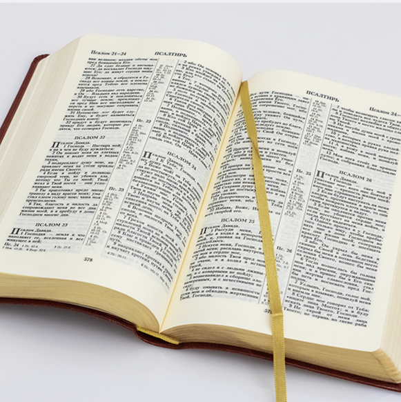Библия 055z переплет из искусственной кожи на молнии,  цвет белый, средний формат, 135*210 мм, параллельные места по центру страницы, золотой обрез, крупный шрифт