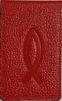 Визитница, подходит для банковских и скидочных карт  (натуральная кожа),  термо штамп РЫБКА, можно использовать для банковских карт и проездных,  размер 11,7*6,7 см, цвет красный