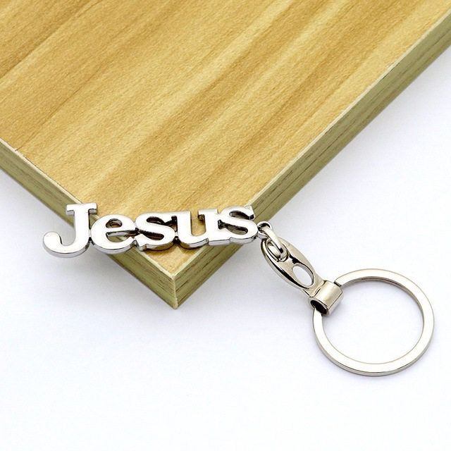 Брелок металлический надпись"Jesus", размер 58*15 мм, цвет серебро