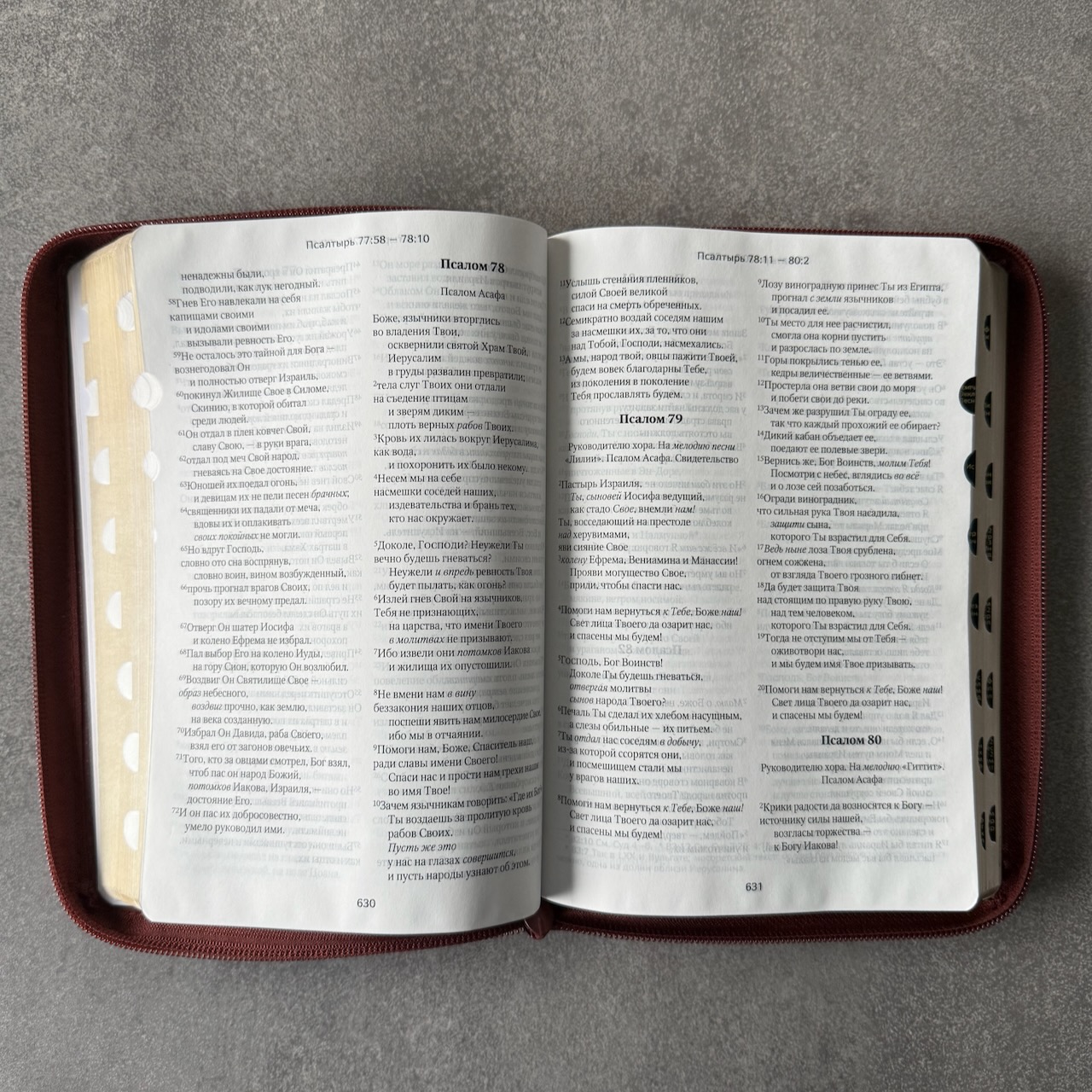 Библия в современном русском переводе 061zti под редакцией Кулакова. Переплет из эко кожи на молнии с индексами, золотые страницы, большой формат 162*220мм, цвет коричневый