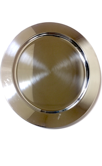 Поднос из нержавеющего металла для преломления хлеба круглый (диаметра 35 см.) цвет серебро