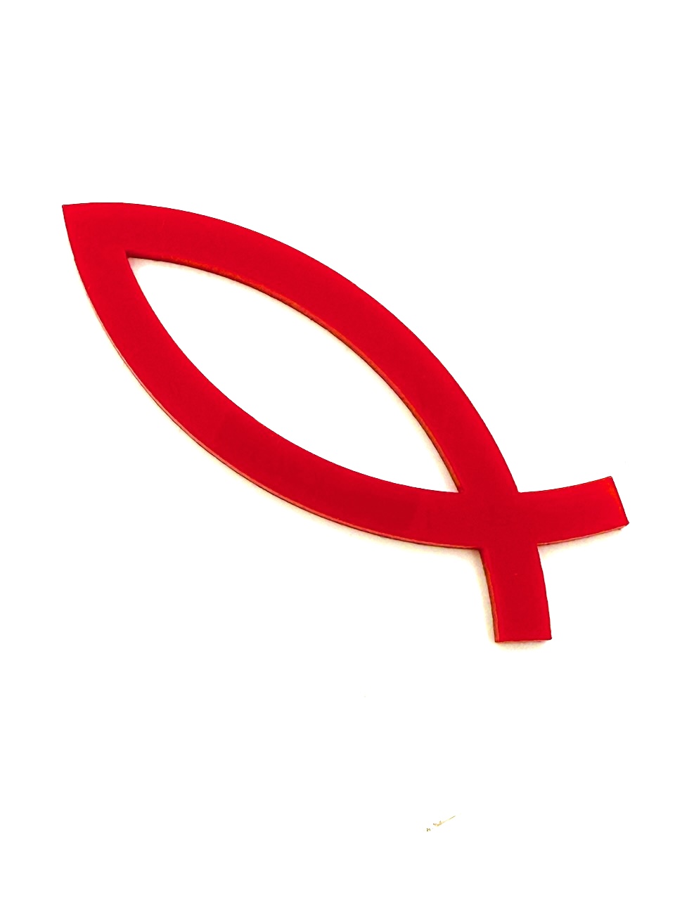 Наклейка "Рыбка" пластик 9*2,5 см, толщина 3 мм, цвет красный