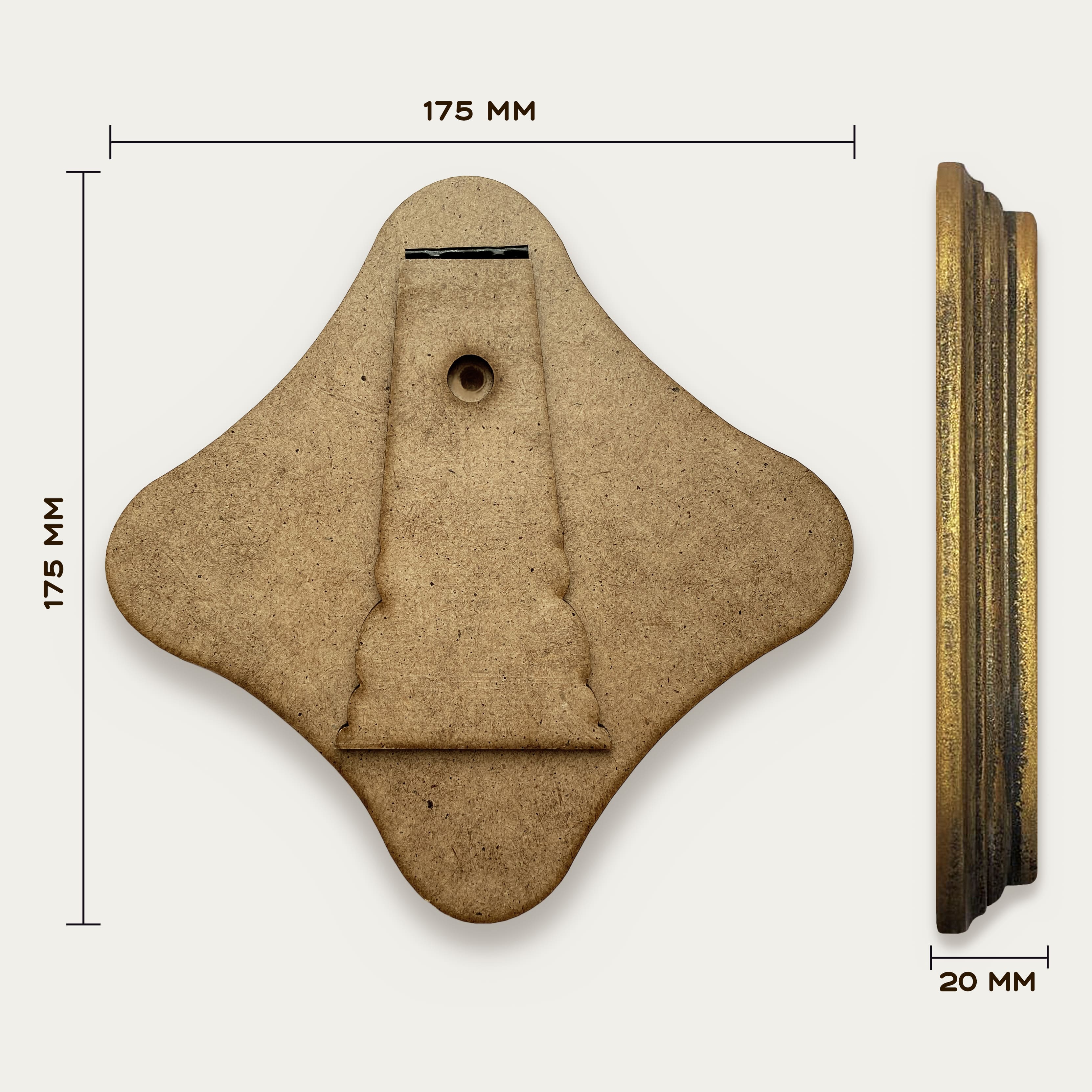 Молитвенная скрижаль в виде ромба из дерева "Ты покров мой и щит мой; на слово Твое уповаю." Пс 118:114. Цвет светло-коричневый, Голубь