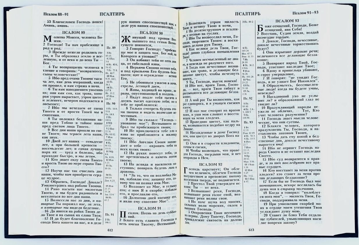 Библия 073 Большой формат надпись "Библия. Книги Священного Писания", размер 170*236 мм, твердый переплет, крупный шрифт 14 кегель, кремовые страницы, цвет темно-синий, код 11732