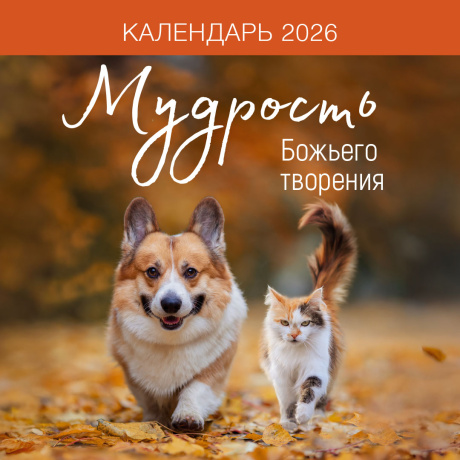 Календарь перекидной на скрепке на 14 страницах на 2026 год 30*30 см (большой) "Мудрость Божьего творения"
