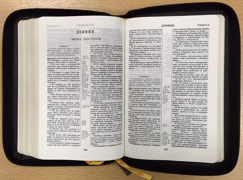 Библия 047z, кожаный переплет на молнии без индексов, формат 120*165 мм, цвет черный, код 1017