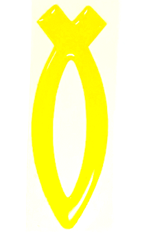 Наклейка объемная Рыбка цвет желтый (7,5*3см) средняя