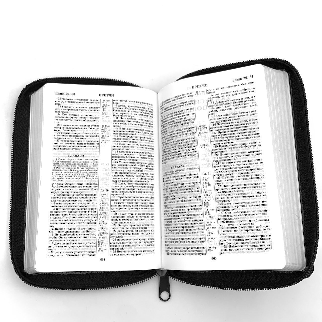 Библия 046z формат, дизайн колос, цвет бордо, кожаный переплет на молнии, золотые страницы, размер 115*168 мм, размер шрифта 10-11 кегель