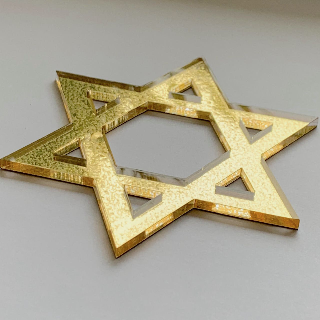 Наклейка "Звезда Давида" пластик 3*3 см, толщина 3 мм, цвет золото
