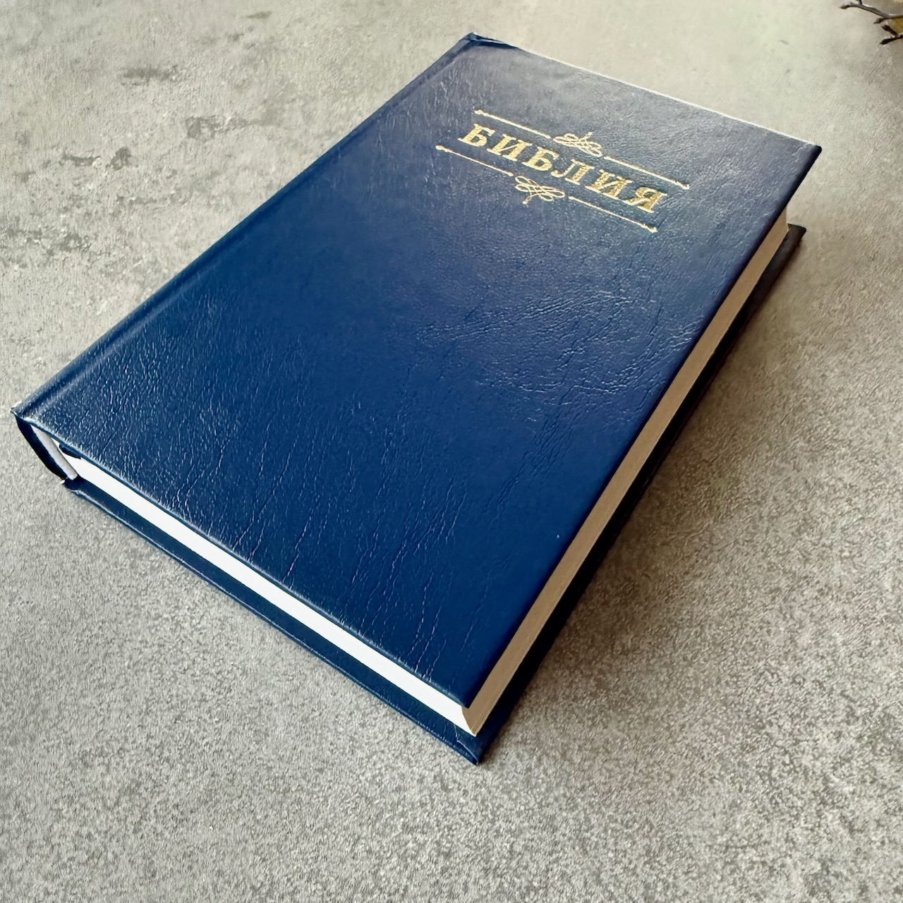 Библия 048 код 25048-58 дизайн "Библия с вензелем", твердый переплет, цвет синий, формат 125*195 мм