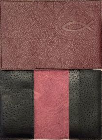 Обложка для паспорта "Бизнес", цвет бордо (натуральная цветная кожа) , "Рыбка"