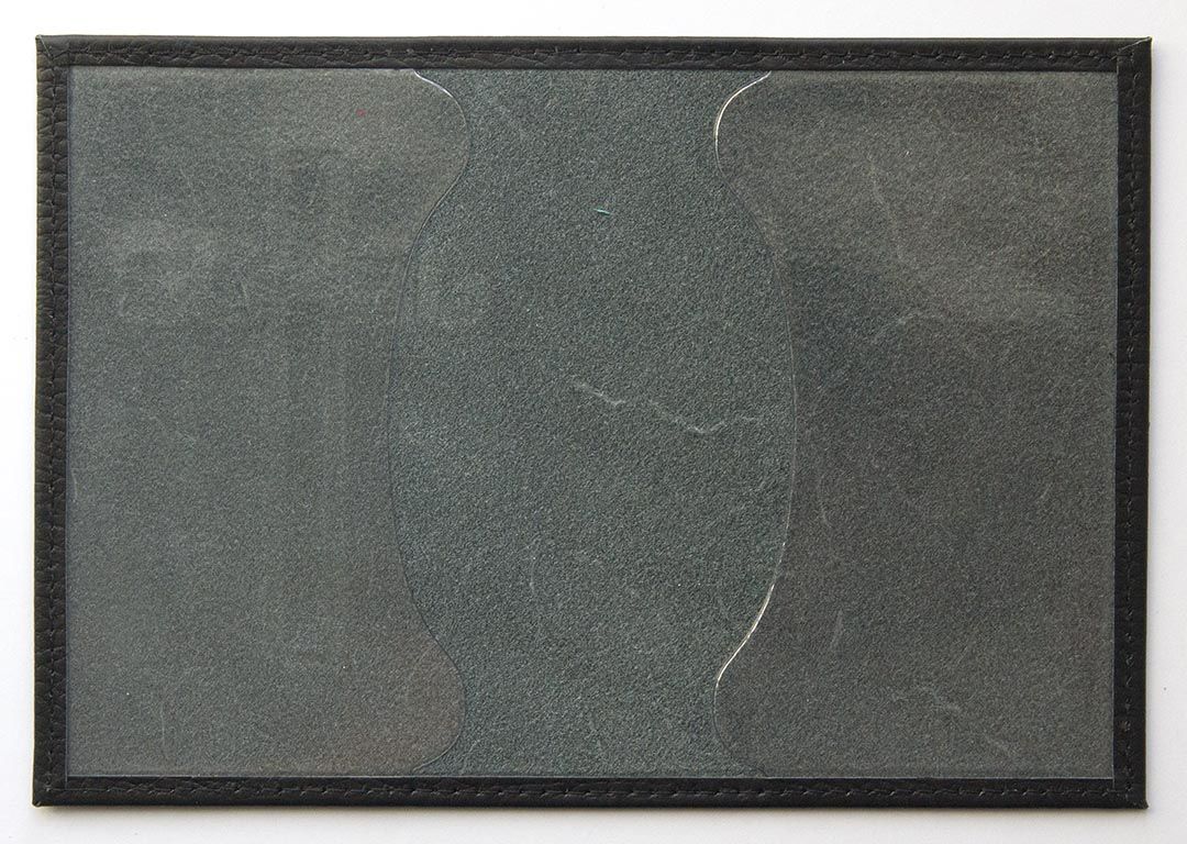 Обложка для паспорта (натуральная цветная кожа) , "Крест-Jesus" термопечать, цвет темно-коричневый мрамор