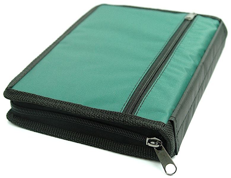 Чехол-сумка с ручкой на молнии для библии из гидронейлона цвет изумрудный, размер 14*20 см. Для библии 043-046 формата (12,5х18см)