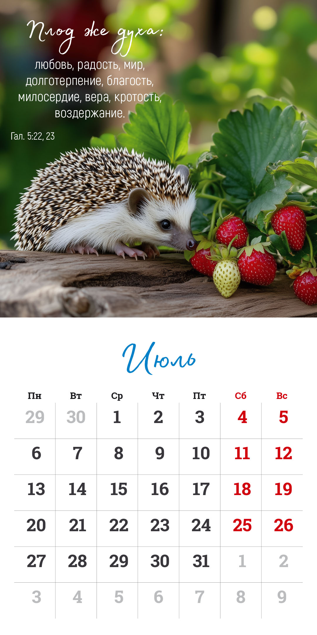 Календарь перекидной на скрепке на 14 страницах на 2026 год 30*30 см (большой) "Мудрость Божьего творения"