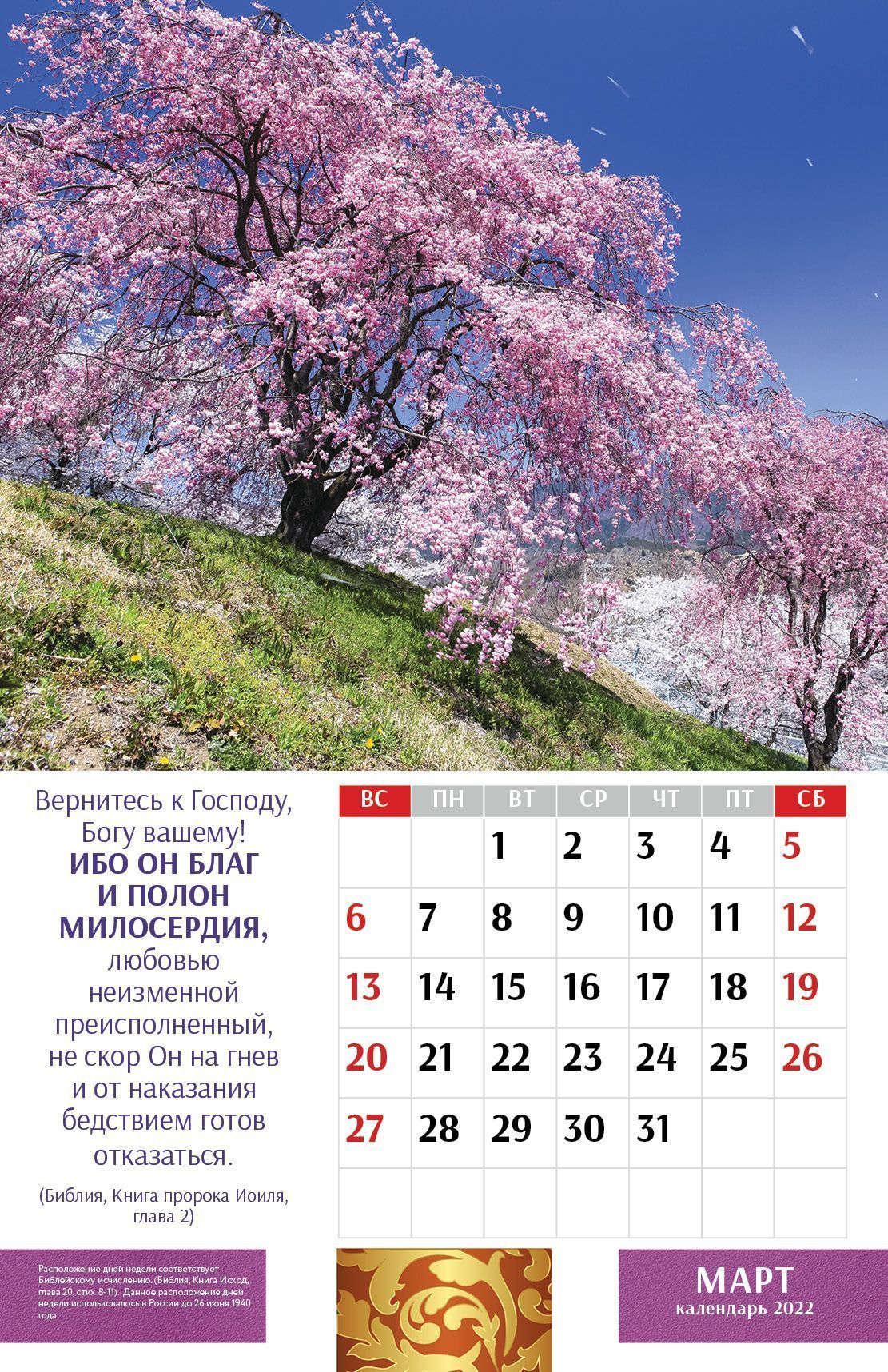 Календарь перекидной на пружине на 12 страницах (ЭКОНОМ) на 2022 год 29*45 см "Сила Любви"  код 520402