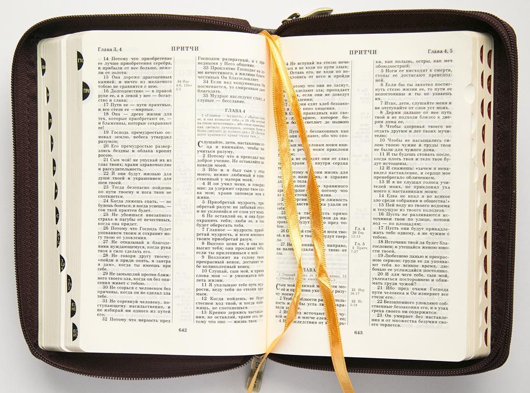 Библия 047zti-2 (кожаный переплет с молнией и индексами, бордо, есть дополнительное отделение на молнии для блокнота с ручкой или для денежных купюр) (средний формат, 120*165 мм), код 1317
