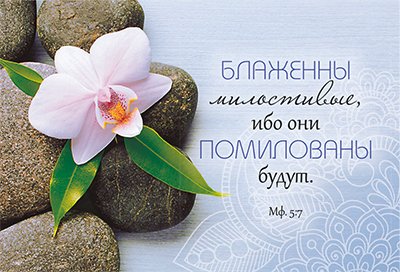 Магнит пластиковый 56*82 мм Блаженны милостивые, ибо они помилованы будут. Мат 5:7