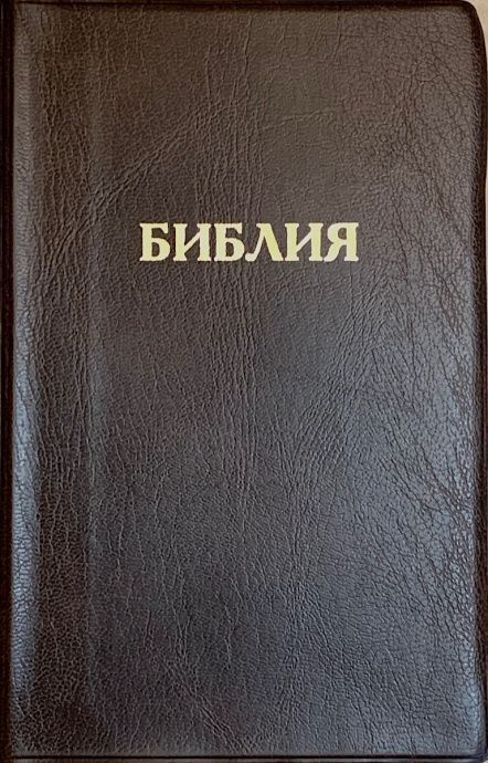 Библия 048 код E5 надпись "библия", переплет искусственной кожи, цвет коричневый, формат 125*190 мм, золотой обрез, синодальный перевод, паралельные места по центру страницы, 2 закладки, шрифт 10-11 кегель, цветные карты