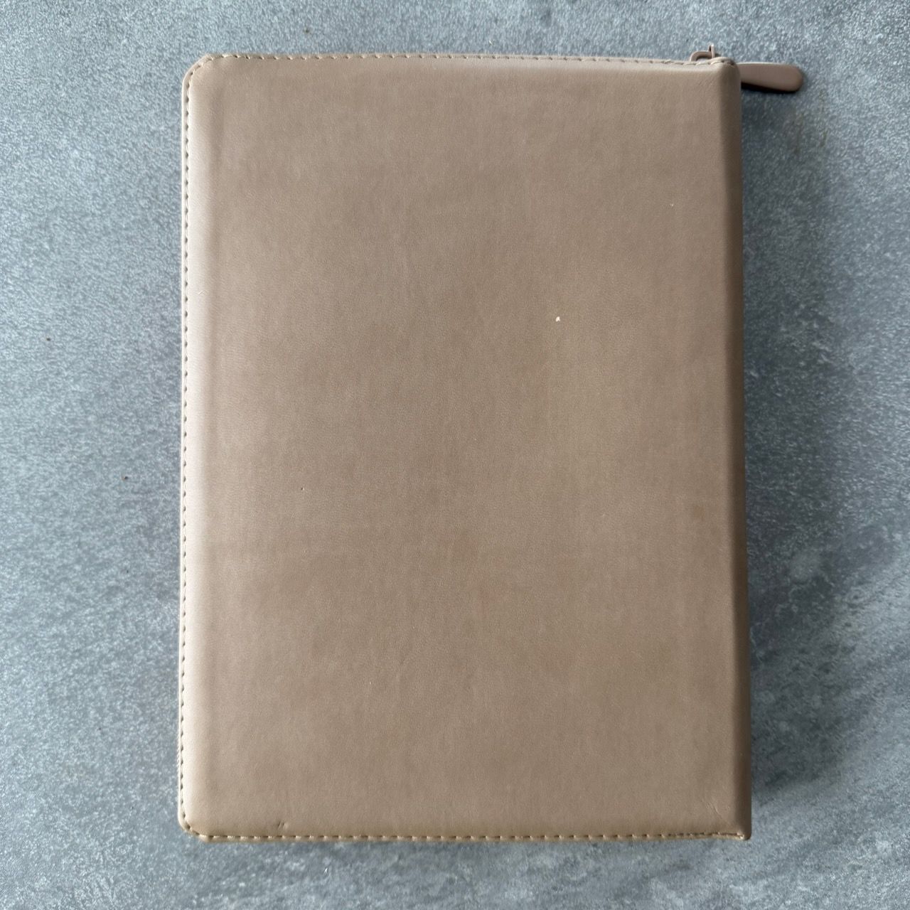 Дисконт. Белая зацепка на лицевойо и залдней стороне обложке. Библия 076z код 25076-44, термо штамп "Терновый венец", переплет из эко кожи на молнии,  цвет серо-бежевый, размер 170x240 мм