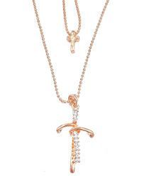 Кулон металлический "два крестика"  с двумя цепочками (длина 46 + 5 см) цвет золото